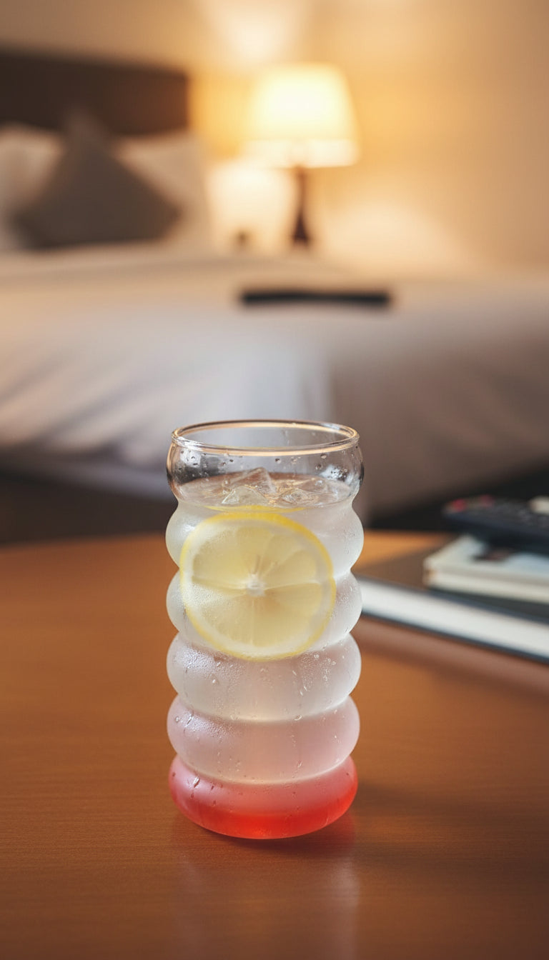 BERRY Glass with straw 500ml