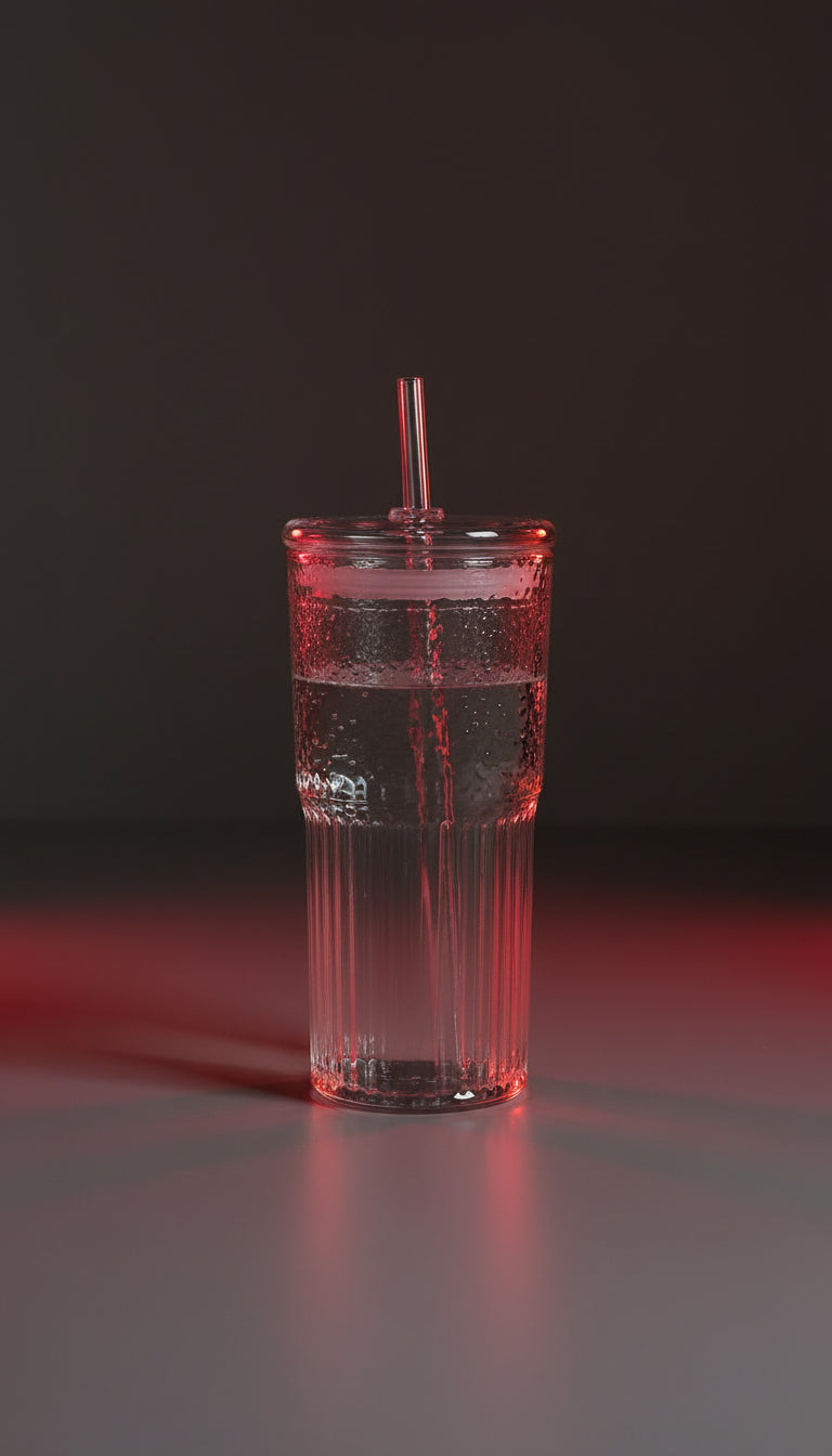 CINDY Glass Cup with straw 750ml