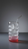 BERRY Glass with straw 500ml