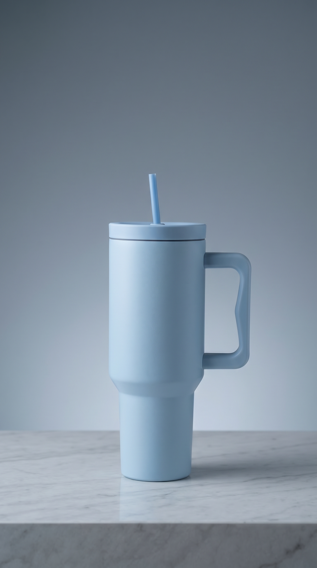 BLUE Insulated Bottle Cup with straw 1200ml